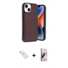 MARSİLYAN™- iPhone 14 Kılıf Kıvılcım Işık Serisi - Siyah Bilvis 3D Mat Cam Ekran Koruyucu + Diamond Kamera Lens - PE