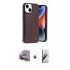 MARSİLYAN™- iPhone 14 Kılıf Kıvılcım Işık Serisi - Siyah Bilvis 3D Mat Cam Ekran Koruyucu + Raze Metal Kamera Lens - GS