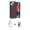 MARSİLYAN™- iPhone 14 Kılıf Kıvılcım Işık Serisi - Siyah Bilvis 3D Mat Cam Ekran Koruyucu + Shine Kamera Lens - GS
