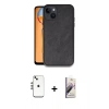 MARSİLYAN™- iPhone 14 Kılıf Kıvılcım Işık Serisi - Siyah Bilvis 3D Mat Cam Ekran Koruyucu + Shine Kamera Lens - GS