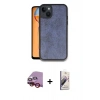 MARSİLYAN™- iPhone 14 Kılıf Kıvılcım Işık Serisi - Siyah Bilvis 3D Mat Cam Ekran Koruyucu + Kırmızı Raze Metal Kamera Lens