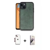 MARSİLYAN™- iPhone 14 Kılıf Kıvılcım Işık Serisi - Siyah Bilvis 3D Mat Cam Ekran Koruyucu + Shine Kamera Lens - KI