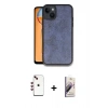 MARSİLYAN™- iPhone 14 Kılıf Kıvılcım Işık Serisi - Siyah Bilvis 3D Mat Cam Ekran Koruyucu + Shine Kamera Lens - KI
