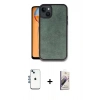 MARSİLYAN™- iPhone 14 Kılıf Kıvılcım Işık Serisi - Siyah Bilvis 3D Mat Cam Ekran Koruyucu + Shine Kamera Lens - MI