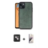 MARSİLYAN™- iPhone 14 Kılıf Kıvılcım Işık Serisi - Siyah Bilvis 3D Mat Cam Ekran Koruyucu + PVD Metal Kamera Lens - PE