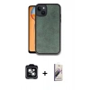 MARSİLYAN™- iPhone 14 Kılıf Kıvılcım Işık Serisi - Siyah Bilvis 3D Mat Cam Ekran Koruyucu + PVD Metal Kamera Lens - YL
