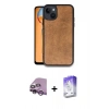 MARSİLYAN™- iPhone 14 Kılıf Kıvılcım Işık Serisi - Siyah Bilvis 5in1 3D Magic Cam Ekran Koruyucu + Mor Raze Metal Kamera Lens
