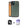 MARSİLYAN™- iPhone 14 Kılıf Kıvılcım Işık Serisi - Siyah Bilvis 5in1 3D Magic Cam Ekran Koruyucu + PVD Metal Kamera Lens - GS