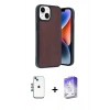 MARSİLYAN™- iPhone 14 Kılıf Kıvılcım Işık Serisi - Siyah Bilvis 5in1 3D Magic Cam Ekran Koruyucu + Shine Kamera Lens - MI