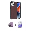 MARSİLYAN™- iPhone 14 Kılıf Kıvılcım Işık Serisi - Siyah Bilvis 5in1 5D Magic Hayalet Cam Ekran Koruyucu + Raze Metal Kamera Lens - SH
