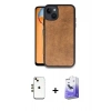 MARSİLYAN™- iPhone 14 Kılıf Kıvılcım Işık Serisi - Siyah Bilvis 5in1 5D Magic Hayalet Cam Ekran Koruyucu + Shine Kamera Lens - GD