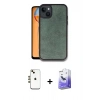 MARSİLYAN™- iPhone 14 Kılıf Kıvılcım Işık Serisi - Siyah Bilvis 5in1 5D Magic Hayalet Cam Ekran Koruyucu + Shine Kamera Lens - GD