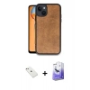 MARSİLYAN™- iPhone 14 Kılıf Kıvılcım Işık Serisi - Siyah Bilvis 5in1 5D Magic Hayalet Cam Ekran Koruyucu + Diamond Kamera Lens - PE