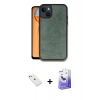 MARSİLYAN™- iPhone 14 Kılıf Kıvılcım Işık Serisi - Siyah Bilvis 5in1 5D Magic Hayalet Cam Ekran Koruyucu + Diamond Kamera Lens - PE
