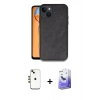 MARSİLYAN™- iPhone 14 Kılıf Kıvılcım Işık Serisi - Siyah Bilvis 5in1 5D Magic Hayalet Cam Ekran Koruyucu + Shine Kamera Lens - GD