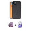 MARSİLYAN™- iPhone 14 Kılıf Kıvılcım Işık Serisi - Siyah Bilvis 5in1 5D Magic Hayalet Cam Ekran Koruyucu + Raze Metal Kamera Lens - KI