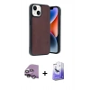 MARSİLYAN™- iPhone 14 Kılıf Kıvılcım Işık Serisi - Siyah Bilvis 5in1 5D Magic Hayalet Cam Ekran Koruyucu + Raze Metal Kamera Lens - GS