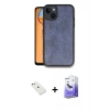 MARSİLYAN™- iPhone 14 Kılıf Kıvılcım Işık Serisi - Siyah Bilvis 5in1 5D Magic Hayalet Cam Ekran Koruyucu + Diamond Kamera Lens - PE