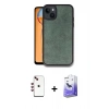 MARSİLYAN™- iPhone 14 Kılıf Kıvılcım Işık Serisi - Siyah Bilvis 5in1 5D Magic Hayalet Cam Ekran Koruyucu + Shine Kamera Lens - KI