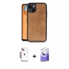 MARSİLYAN™- iPhone 14 Kılıf Kıvılcım Işık Serisi - Siyah Bilvis 5in1 5D Magic Hayalet Cam Ekran Koruyucu + Shine Kamera Lens - KI