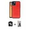 MARSİLYAN™- iPhone 14 Kılıf Kıvılcım Işık Serisi - Siyah Bilvis Hayalet Cam Ekran Koruyucu + PVD Metal Kamera Lens - GS