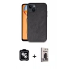MARSİLYAN™- iPhone 14 Kılıf Kıvılcım Işık Serisi - Siyah Bilvis Hayalet Cam Ekran Koruyucu + PVD Metal Kamera Lens - GS