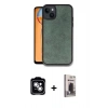 MARSİLYAN™- iPhone 14 Kılıf Kıvılcım Işık Serisi - Siyah Bilvis Hayalet Cam Ekran Koruyucu + PVD Metal Kamera Lens - GS