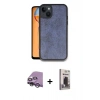 MARSİLYAN™- iPhone 14 Kılıf Kıvılcım Işık Serisi - Siyah Bilvis Hayalet Cam Ekran Koruyucu + Raze Metal Kamera Lens - GS