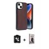 MARSİLYAN™- iPhone 14 Kılıf Kıvılcım Işık Serisi - Siyah Bilvis Hayalet Cam Ekran Koruyucu + PVD Metal Kamera Lens - MI