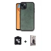 MARSİLYAN™- iPhone 14 Kılıf Kıvılcım Işık Serisi - Siyah Bilvis Hayalet Cam Ekran Koruyucu + PVD Metal Kamera Lens - MI