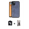 MARSİLYAN™- iPhone 14 Kılıf Kıvılcım Işık Serisi - Siyah Bilvis Hayalet Cam Ekran Koruyucu + PVD Metal Kamera Lens - MI
