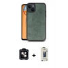 MARSİLYAN™- iPhone 14 Kılıf Kıvılcım Işık Serisi - Siyah Bilvis Hayalet Cam Ekran Koruyucu + PVD Metal Kamera Lens - TU