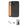 MARSİLYAN™- iPhone 14 Kılıf Kıvılcım Işık Serisi - Siyah Bilvis Hayalet Cam Ekran Koruyucu + Diamond Kamera Lens - YL