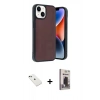 MARSİLYAN™- iPhone 14 Kılıf Kıvılcım Işık Serisi - Siyah Bilvis Hayalet Cam Ekran Koruyucu + Diamond Kamera Lens - YL