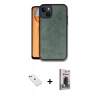 MARSİLYAN™- iPhone 14 Kılıf Kıvılcım Işık Serisi - Siyah Bilvis Hayalet Cam Ekran Koruyucu + Diamond Kamera Lens - YL