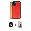 MARSİLYAN™- iPhone 14 Kılıf Kıvılcım Işık Serisi - Siyah Bilvis Hayalet Cam Ekran Koruyucu + PVD Metal Kamera Lens - YL