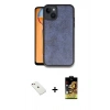 MARSİLYAN™- iPhone 14 Kılıf Kıvılcım Işık Serisi - Siyah Buffer Cam Ekran Koruyucu + Diamond Kamera Lens - PE