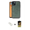 MARSİLYAN™- iPhone 14 Kılıf Kıvılcım Işık Serisi - Siyah Buffer Cam Ekran Koruyucu + Diamond Kamera Lens - PE