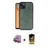 MARSİLYAN™- iPhone 14 Kılıf Kıvılcım Işık Serisi - Siyah Buffer Cam Ekran Koruyucu + Raze Metal Kamera Lens - KI