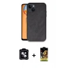 MARSİLYAN™- iPhone 14 Kılıf Kıvılcım Işık Serisi - Siyah Buffer Cam Ekran Koruyucu + PVD Metal Kamera Lens - MI