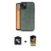 MARSİLYAN™- iPhone 14 Kılıf Kıvılcım Işık Serisi - Siyah Buffer Cam Ekran Koruyucu + PVD Metal Kamera Lens - MI
