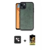 MARSİLYAN™- iPhone 14 Kılıf Kıvılcım Işık Serisi - Siyah Buffer Cam Ekran Koruyucu + Pembe PVD Metal Kamera Lens