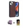 MARSİLYAN™- iPhone 14 Kılıf Kıvılcım Işık Serisi - Siyah Buffer Cam Ekran Koruyucu + Raze Metal Kamera Lens - SH