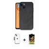 MARSİLYAN™- iPhone 14 Kılıf Kıvılcım Işık Serisi - Siyah Buffer Cam Ekran Koruyucu + Siyah Shine Kamera Lens