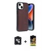 MARSİLYAN™- iPhone 14 Kılıf Kıvılcım Işık Serisi - Siyah Buffer Cam Ekran Koruyucu + PVD Metal Kamera Lens - YL