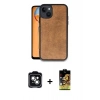 MARSİLYAN™- iPhone 14 Kılıf Kıvılcım Işık Serisi - Siyah Buffer Cam Ekran Koruyucu + PVD Metal Kamera Lens - YL