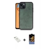 MARSİLYAN™- iPhone 14 Kılıf Kıvılcım Işık Serisi - Siyah Buffer Hayalet Cam Ekran Koruyucu + Diamond Kamera Lens - YL