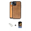 MARSİLYAN™- iPhone 14 Kılıf Kıvılcım Işık Serisi - Siyah Buffer Hayalet Cam Ekran Koruyucu + Diamond Kamera Lens - YL