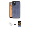 MARSİLYAN™- iPhone 14 Kılıf Kıvılcım Işık Serisi - Siyah Buffer Hayalet Cam Ekran Koruyucu + Diamond Kamera Lens - PE