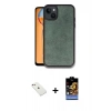 MARSİLYAN™- iPhone 14 Kılıf Kıvılcım Işık Serisi - Siyah Buffer Hayalet Cam Ekran Koruyucu + Diamond Kamera Lens - PE